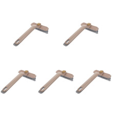 5Pcs Brown Multipurpose Crevice Cleaning Brushes with Sturdy Bristles