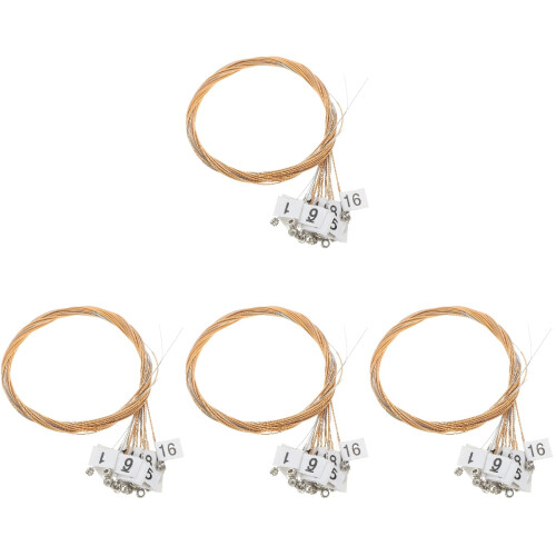 4Sets Light Yellow Brass Lyre Strings Set Bass Use Musical Accessories