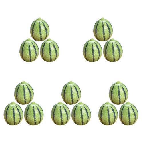 15Pcs Mini Artificial Watermelon Models Realistic Green Resin Decor
