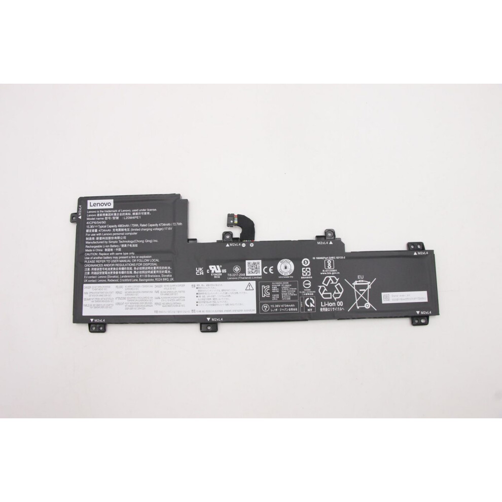 Lenovo 4-Cell Lithium-Ion Battery With 15.36V Voltage And 75Wh Capacity Designed For Compatibility With Systems.
