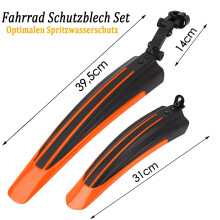 Kugooyi Bike Mudguard Set, Bicycle Fenders Front & Rear Mud Guard Portable Universal Adjustable Full Cover Thicken Widen Tires Mudflap for 20",22",24