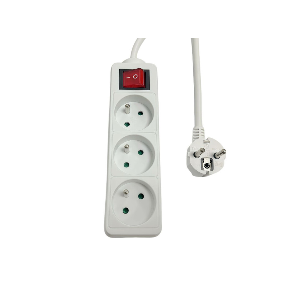 Microconnect Microconnect 3-Way Power Strip On/Off Switch French Type E 1.5M White 5715063551219