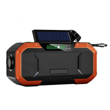 Solar-Kurbelradio für Notfälle, 5000-MAh-Powerbank, -Lautsprecher, LED-Taschenlampe, SOS-Alarm, FM/AM-Radio für Den Außenbereich
