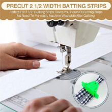 Fabric Roll Batting Strips with Tube Maker, 2 1/4 Inch Cotton Blend Quilt Batting for Quilting, Rug