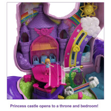 Polly Pocket Micro, Unicorn Party Playset, Pink Unicorn Toy with Purple Hair, 25 Toy Surprises Inside, Toys for Ages 4 and Up, One Polly Pocket Plays