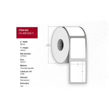 Capture Label 70 x 32mm Core 25mm Thermal Transfer Coated Permanent Perforated 2100 labels per roll 4 rolls per box. Equal to p/n: 3007205-T