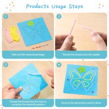 5 PCS Sewing Kit for Kids, First Sewing Kit for Girls, Children's Handmade Felt Fabric, Sewing Pleasure, for Children Aged 3-12, to Help Enhance Thei