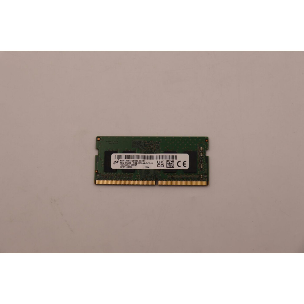 Lenovo Sodimm Memory Module 4Gb Capacity Ddr4-3200 Speed 1.2V Voltage Non-Ecc 260-Pin Configuration. 5715063342329