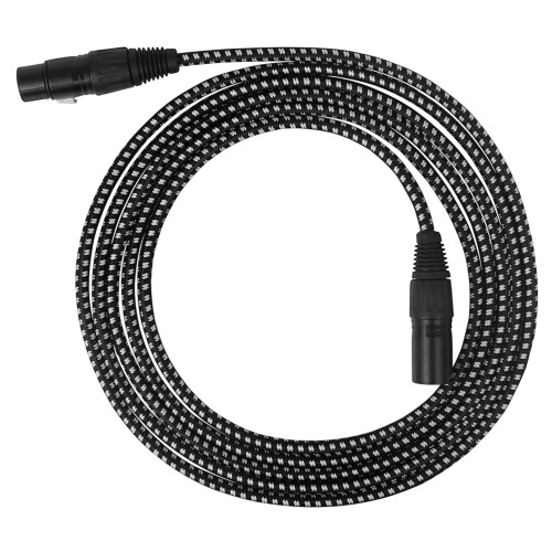 3X Câble Xlr Micro Noir 3 Pins Nylon Métal Réduction De Bruit 2