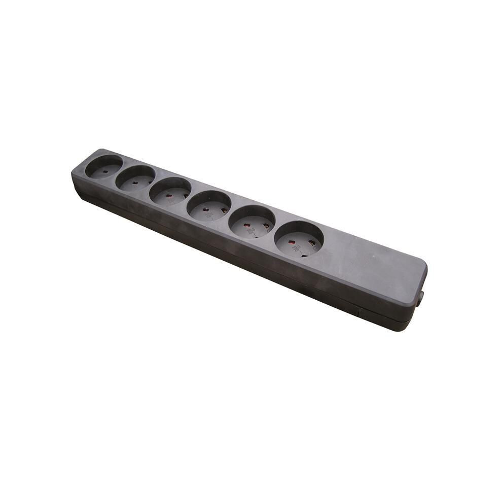 Garbot Plast Power Strip 6-Way Edb Outlet. Black 5715063111864