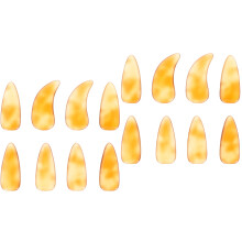 16Pcs Guzheng Finger Picks Orange Protective Fake Nails Supplies