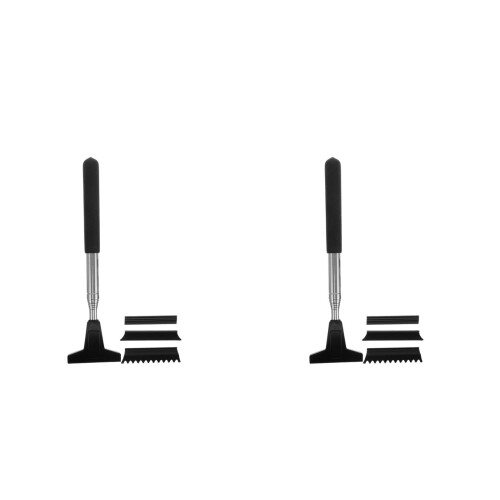 2Sets Car Windshield and Mirror Cleaner Retractable Black Silicone 2