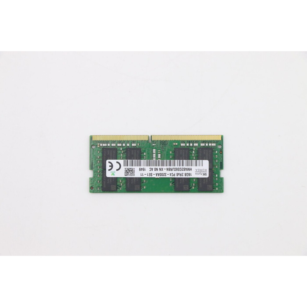 Lenovo 16Gb Sodimm Memory Module Ddr4 Type 3200Mhz Speed 260-Pin Interface Dual Rank 1.2V Voltage Non-Ecc. 5704174237112
