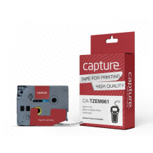 Capture 36mm x 8m Black on Matt Silver Tape