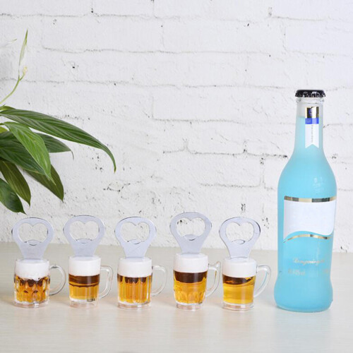 2Pcs Creative Glass Shape Bottle Multi Color Keychains 2