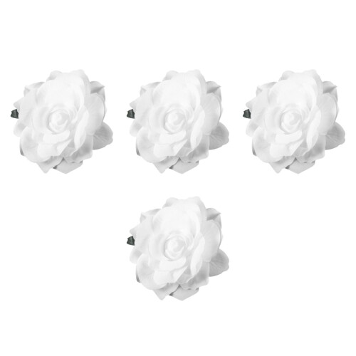 4Pièces Épingle Cheveux Rose Clip Floral Broche Double Usage 1