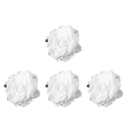4Pièces Épingle Cheveux Rose Clip Floral Broche Double Usage 2