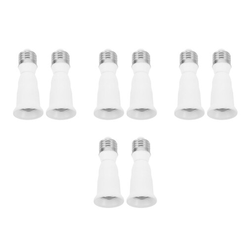8Pcs White Pc Light Bulb Socket Adapter High Temp Resistant Extender 2
