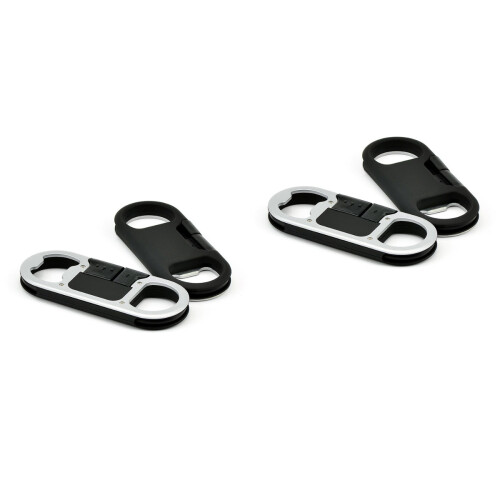 2Stk USB Kabel Mit Flaschenöffner Schlüsselring Schwarz 2