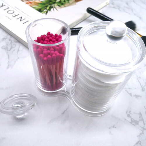 Boîte Transparente En Pour Rangement Coton Cosmétiques 2