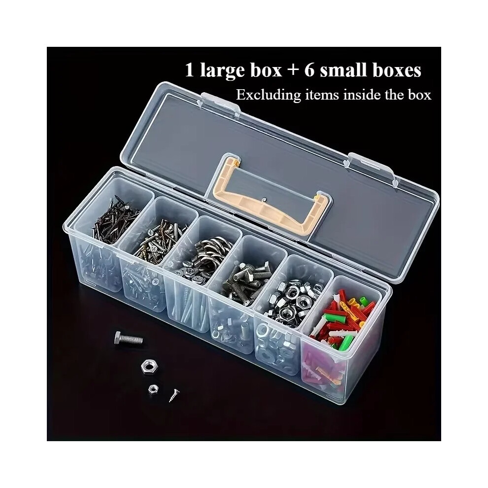 Photos - Tool Box 7Pcs Transparent Tool Parts Storage Box Set - Multi-Compartment Hardware Organizer with 6 Inner Boxes for Screws, Hardware &