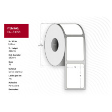 Capture Label 148 x 210 Core 76 Ã 180 mm. White. DT. Permanent. 750 labels per roll. 6 rolls per box.