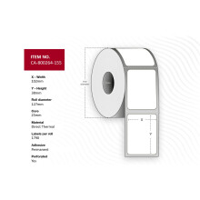 Capture Label 102x38 mm Core 25. Direct Thermal Permanent Perforated Coated. 1790 labels pr. roll 12 rolls pr. box. Equal to p/n: 800264-155