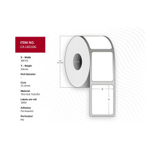 Capture Label 38 x 20 mm Core 254 mm. Transparent PP/PE. Permanent for outdoor use. 1000 lb/roll.