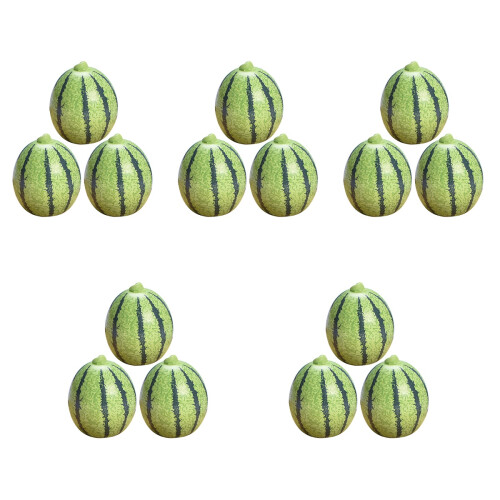 15Pcs Mini Artificial Watermelon Models Realistic Green Resin Decor 1