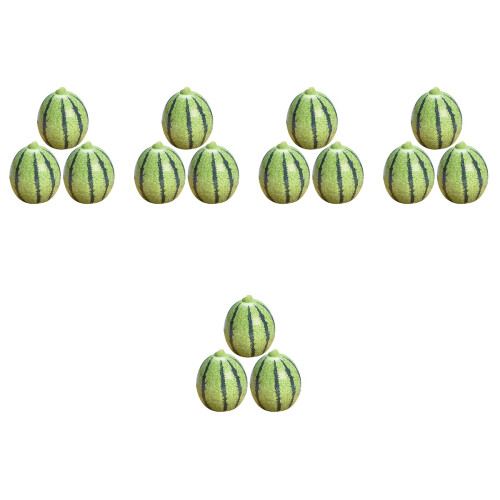 15Pcs Mini Artificial Watermelon Models Realistic Green Resin Decor 2