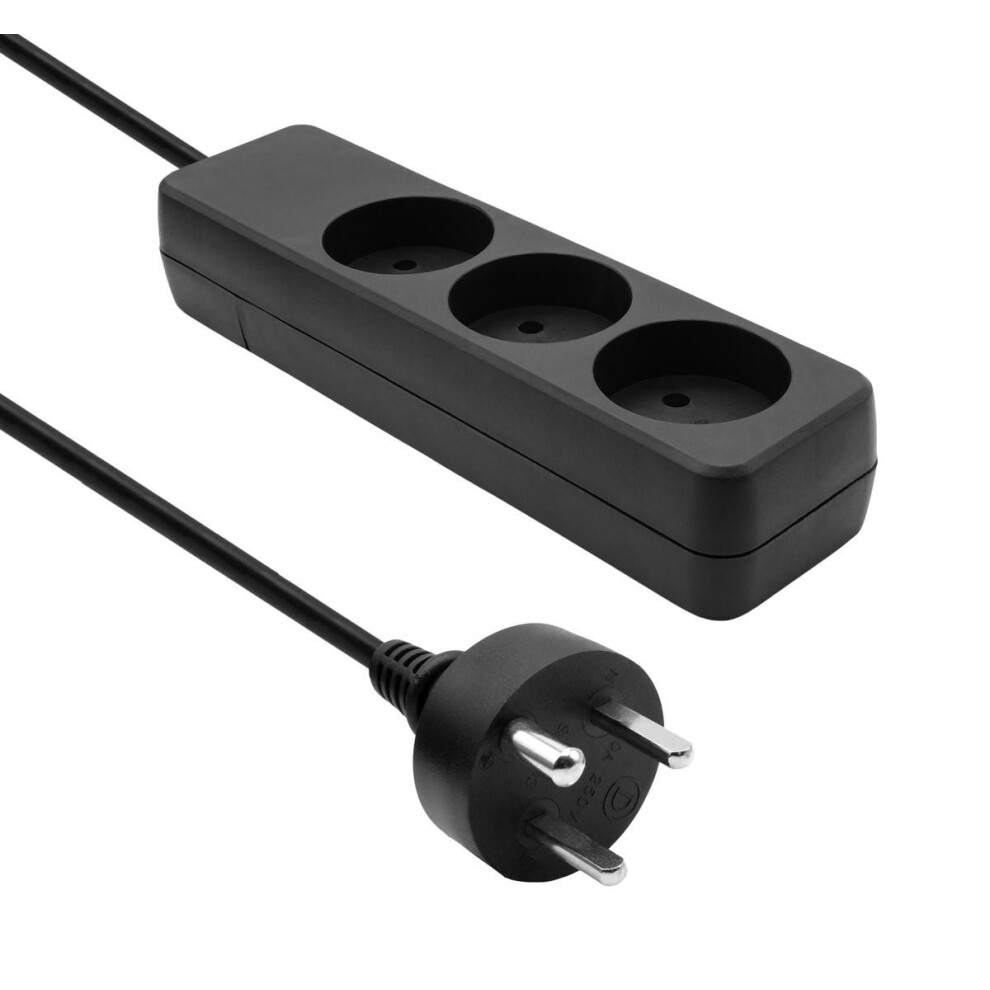 Proxtend Danish Power Strip 3-Way 15M Edb Plug Black 5714590023589