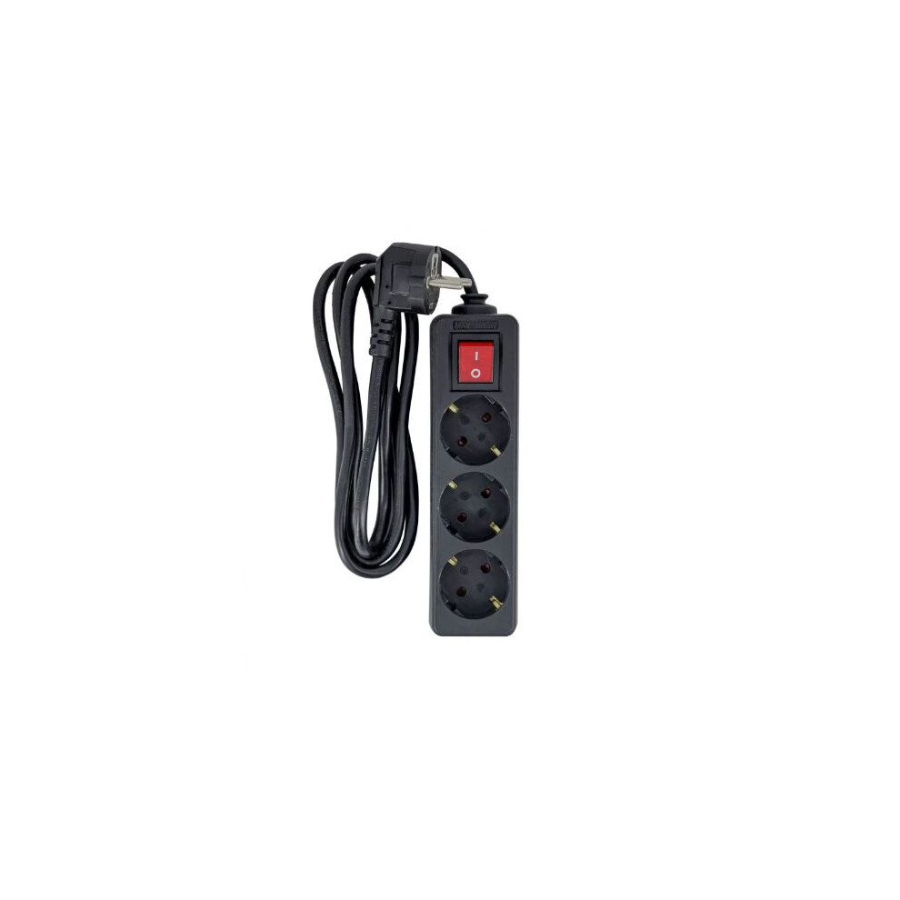 Microconnect 3-Way Schuko Socket On/Off Switch 1.5M Black 5715063307267