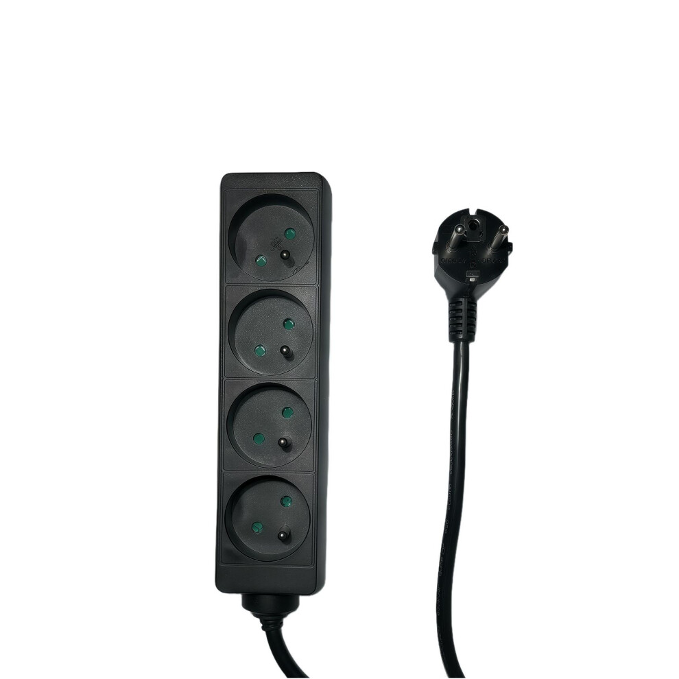 Microconnect Microconnect 4-Way Power Strip French Type E 1.5M Black 5715063551158