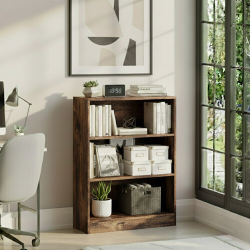 Vida Designs (3 Tier Low) Cambridge Wooden Bookcases Shelving Display Storage Unit