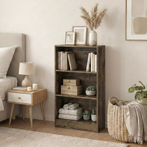 Vida Designs (3 Tier Medium) Cambridge Wooden Bookcases Shelving Display Storage Unit 1
