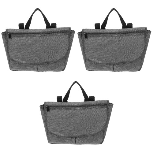 3Pcs Multifunctional Grey Wheelchair Side Bag with Adjustable Straps 1