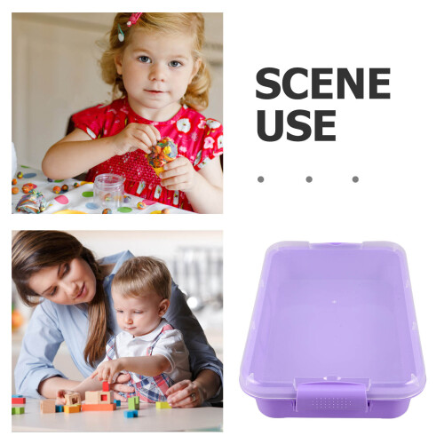 1Plastic Violet Stackable Sensory Box for Kids Art & Toys