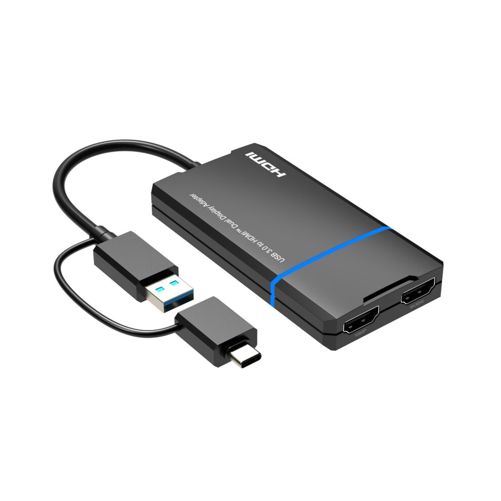 Microconnect Usb-C Or Usb A 2In1 To Hdmi 2X Silicon Motion Splitter With One Click Video Shut-Off Function Converter 5715063750582
