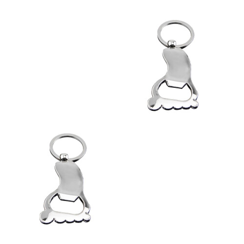 2Pièces Porte- Argenté Forme Pied Ouvre-Bouteille Intégré 1