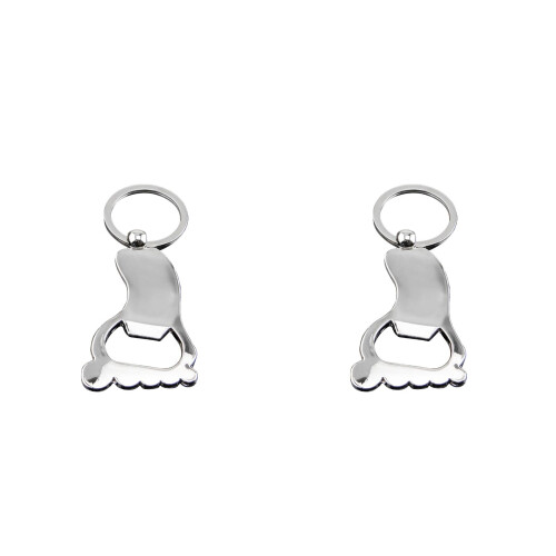 2Pièces Porte- Argenté Forme Pied Ouvre-Bouteille Intégré 2