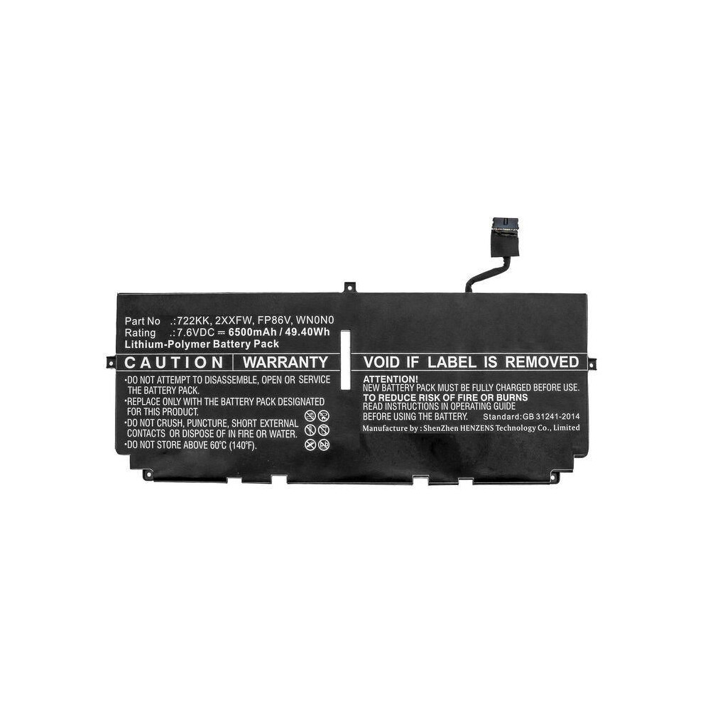 Coreparts Laptop Battery 49.40Wh Li-Polymer 7.6V 6500Mah 5715063511732