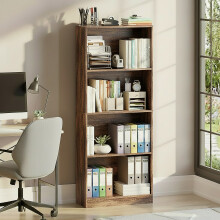 (4 Tier Large) Cambridge Wooden Bookcases Shelving Display Storage Unit