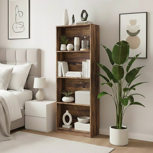 Vida Designs (4 Tier Large) Cambridge Wooden Bookcases Shelving Display Storage Unit 1