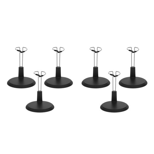 6Pièces Base Présentoir Noir PVC - Support Figurines Action Et Poupées 1