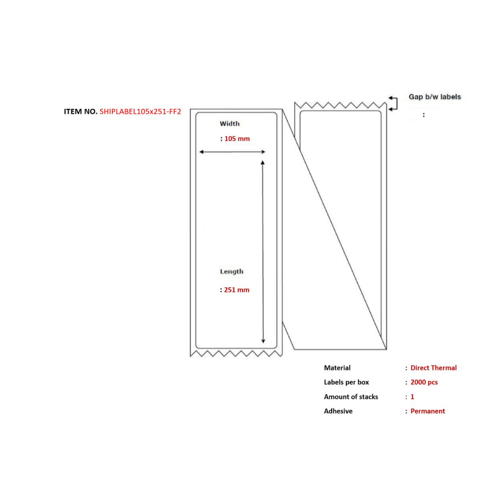 Capture Ship-Label 105 X 251Mm Fanfold. Direct Thermal 2000 Labels Per Box. Ideal For Postnord Db Schenker Ups Dhl Or Dsv Packages 5715063276860