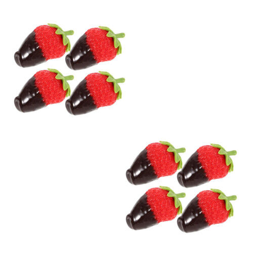 8Pcs Multi PVC Artificial Strawberry Charms for DIY Crafts and Display 1