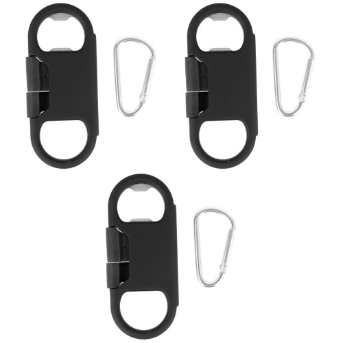 3Stk Lade Kabel Schlüsselanhänger Mit Flaschenöffner Schwarz 1