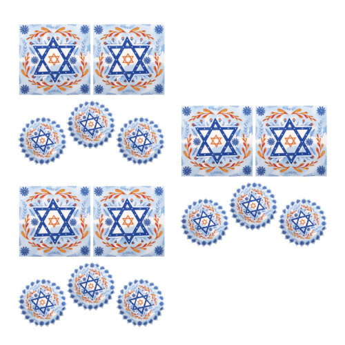 60Pièces Serviettes Jetables Hanoucca Papier Durable Pour Réceptions 2