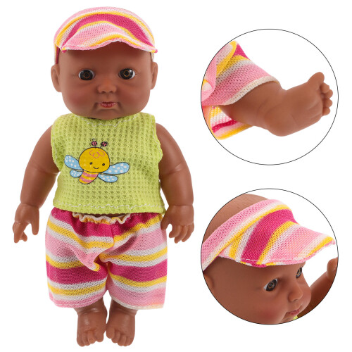 Bébé Reborn Réaliste Vinyle Noir Cheveux Doux Mini Jouet
