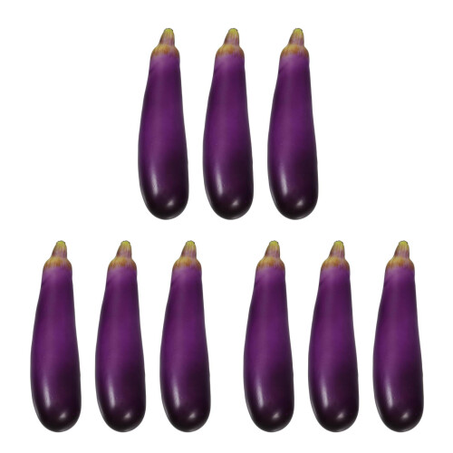 9Pcs Multi-Color Simulation Foam Eggplants Fake Vegetable Photo Props 2